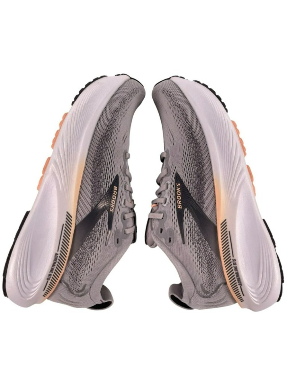 Brooks Adrenaline GTS 25 Running Shoes Grey/Blackened Pearl/Coral Wmn's Sz 8.5W - Picture 3 of 11